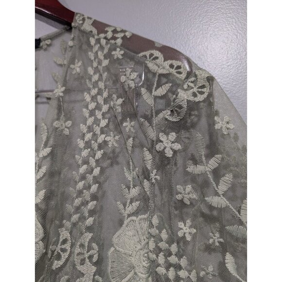 Torrid Women's Lace Kimono Green Duster Floral Open Front Beachy Boho Sz 1/2 XL - Picture 6 of 16